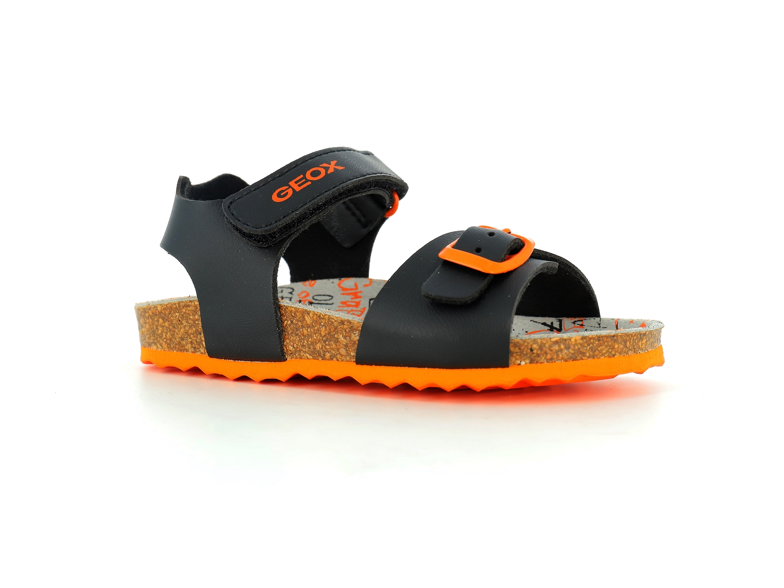 Geox-J GHITA BOY-J028LB Synthétique Noir Orange