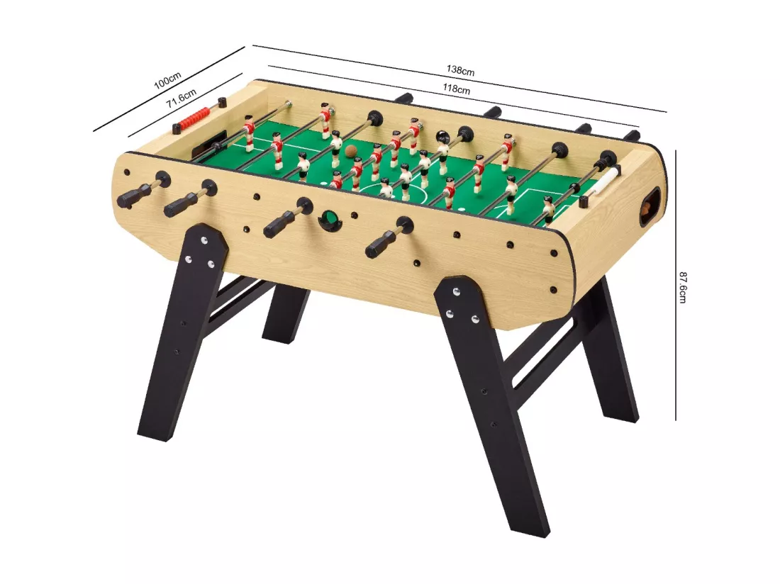 Baby-foot adulte - Robuste - Barres télescopiques - 2 à 4 joueurs - 3 Balles liège inclues