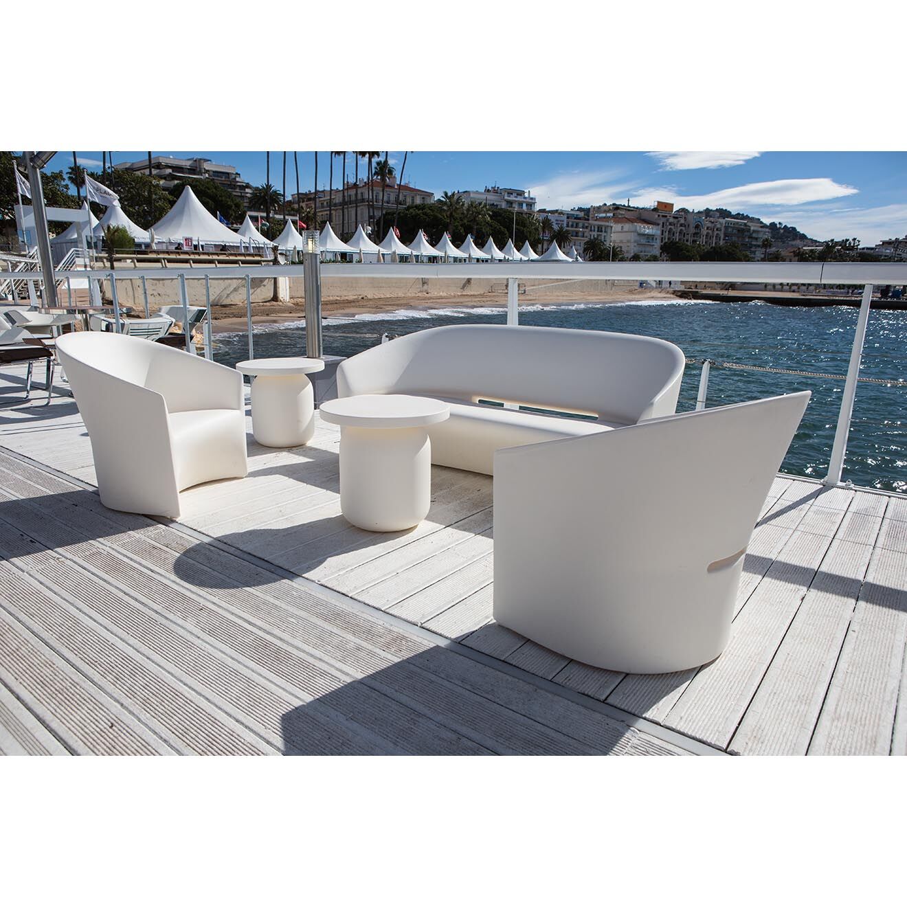 Serralunga Fauteuil Pine Beach Design par Christophe Pillet blanc - 66x76x70 cm