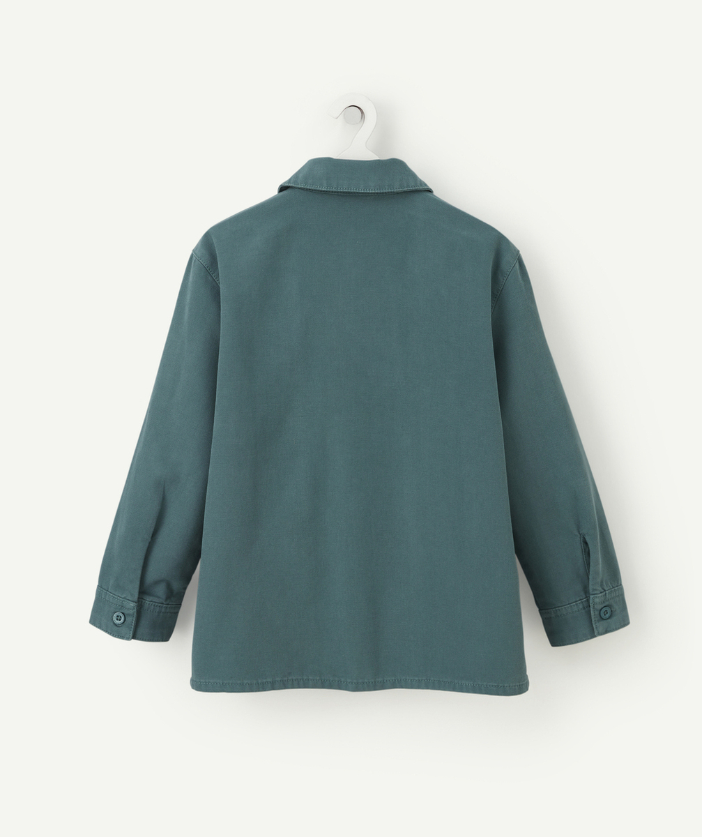 VESTE GARÇON EN COTON ET À MANCHES LONGUES VERTE