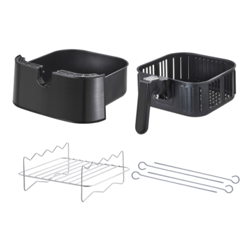 Inventum GF500HLDB - Airfryer - Hetelucht friteuse - 5 liter - 80 tot 200 graden - 1700 watt - Zwart/RVS