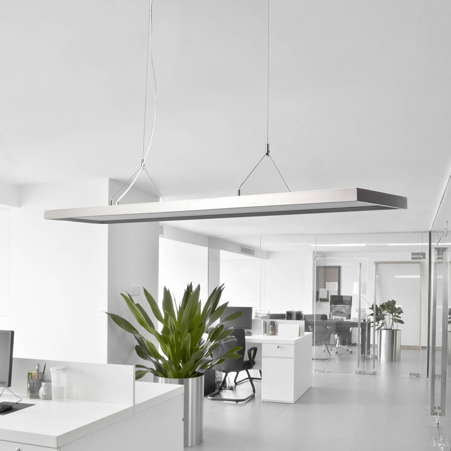 Arcchio LED Panel/Pendelleuchte Büro, Büroleuchte Hängeleuchte 4.000K Uplight & Downlight 5.200lm Leuchtmittel