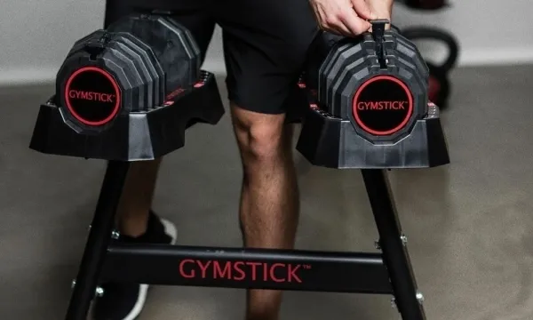 Gymstick 61031, Justerbar håndvægt, Sort, Rød, Acrylonitrilbutadienstyren, Termoplastisk gummi (TPR), Nylon, 22,5 kg, 440 x 280 x 215 mm