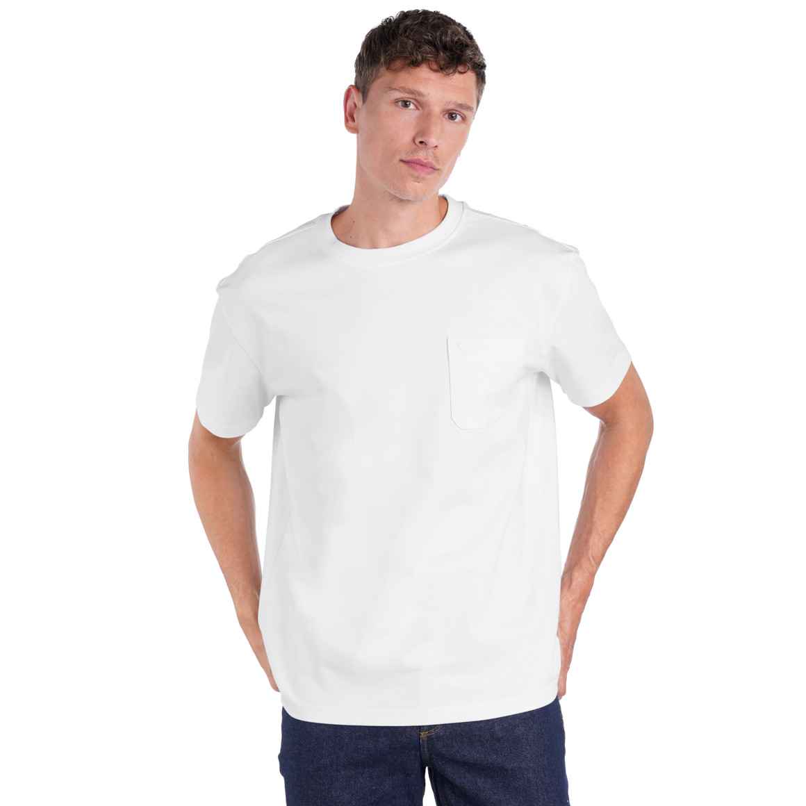 Jonas Nielsen Herren T-Shirt mit Brusttasche weiss