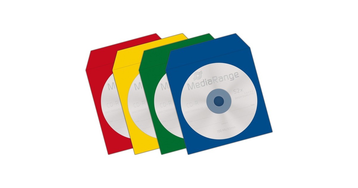 MediaRangeCD/DVD Paper Sleeves Color-Pack  (100 stuks, Bulk)