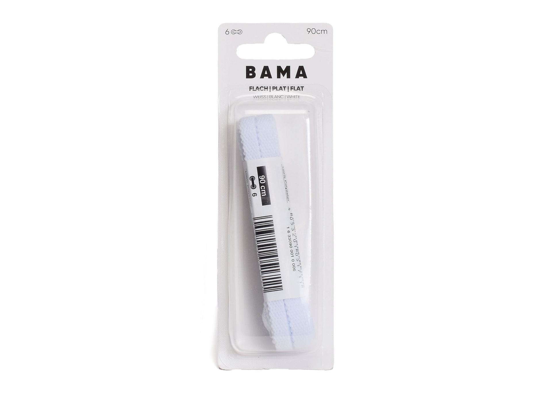Lacet plat 90 cm blanc