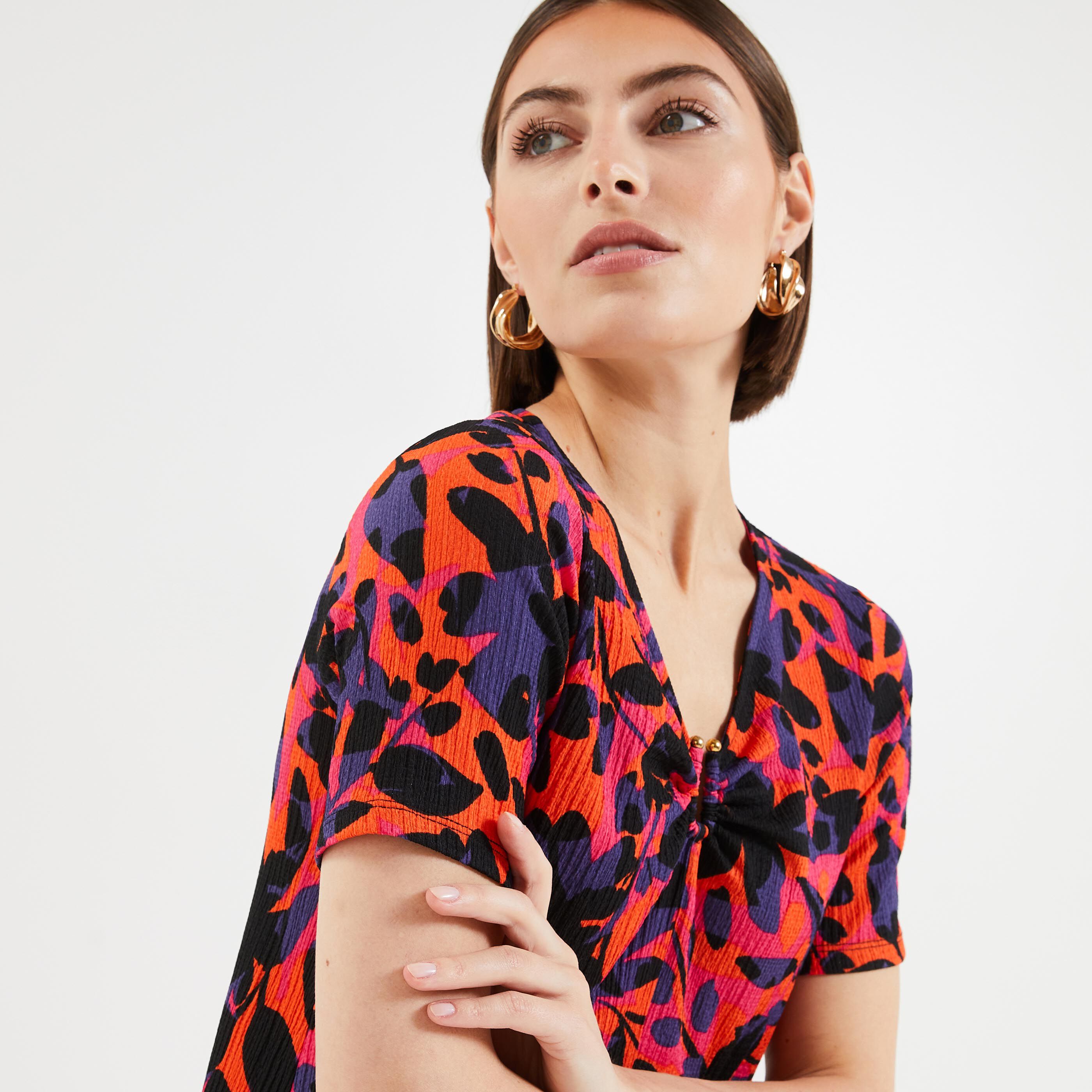 Robe courte femme - ORANGE