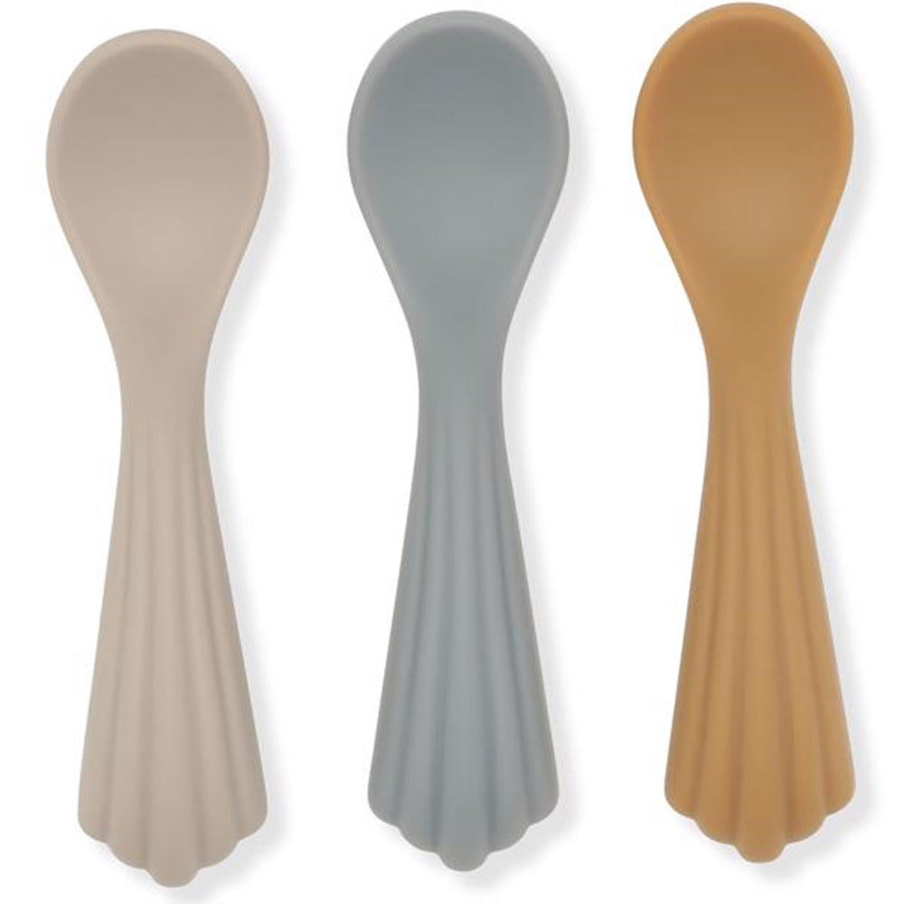 Silicone Clam Skeer 3-pak Warm Grey - Konges Sløjd