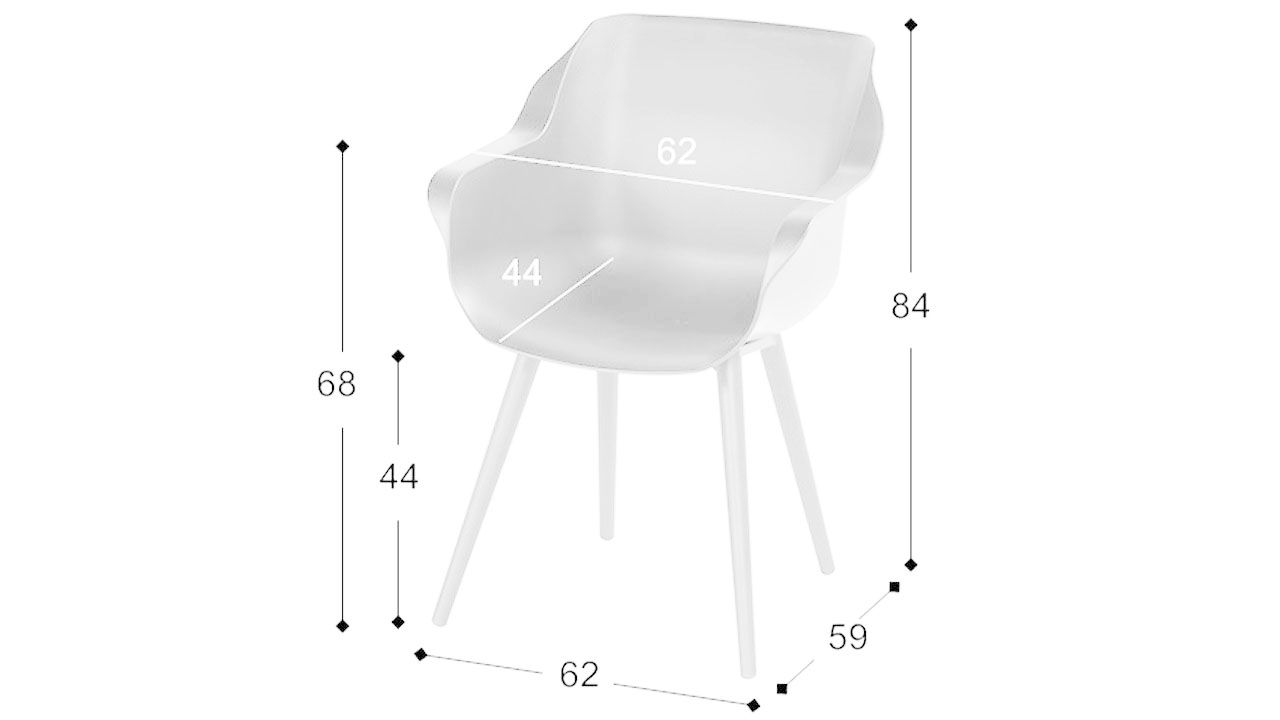 Tuinstoel Royal White 11.681.003 Sophie Studio B62 x D59 x H84 cm
