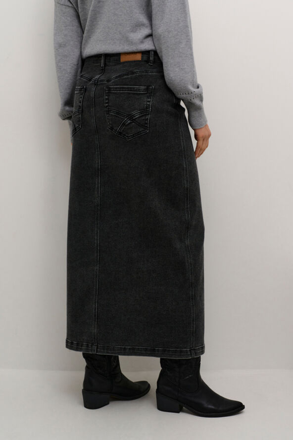 Cream CREbba Denim Skirt Black washed denim