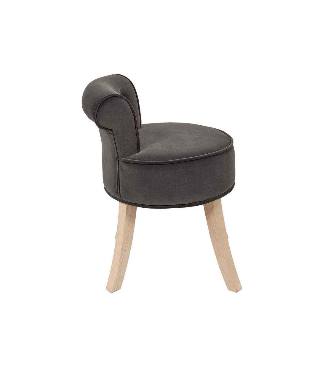 Paris Prix - Tabouret En Velours eleonor 58cm Gris