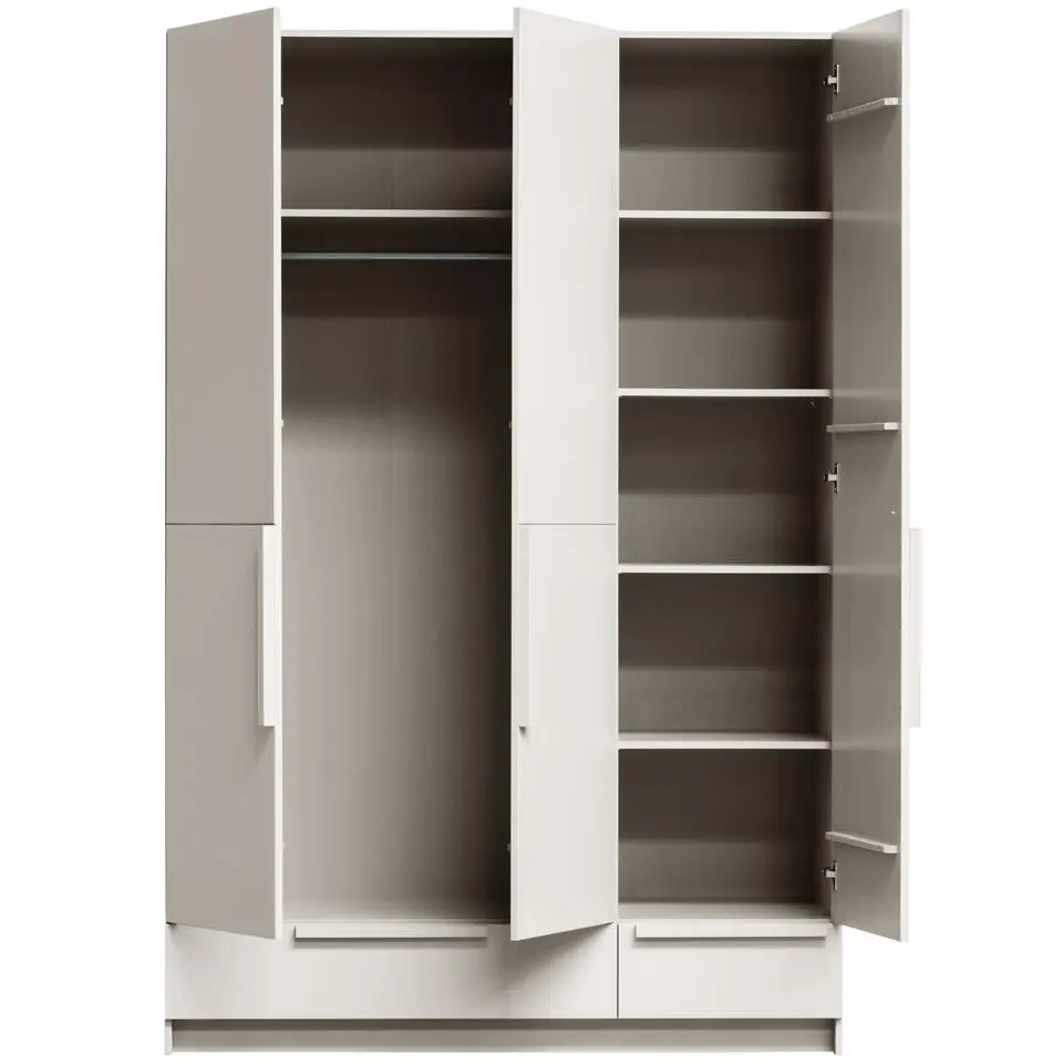 WOOOD Pure 3-deurs Hang/Legkast Splitdeur - Grenen - Dust - 215x142x60