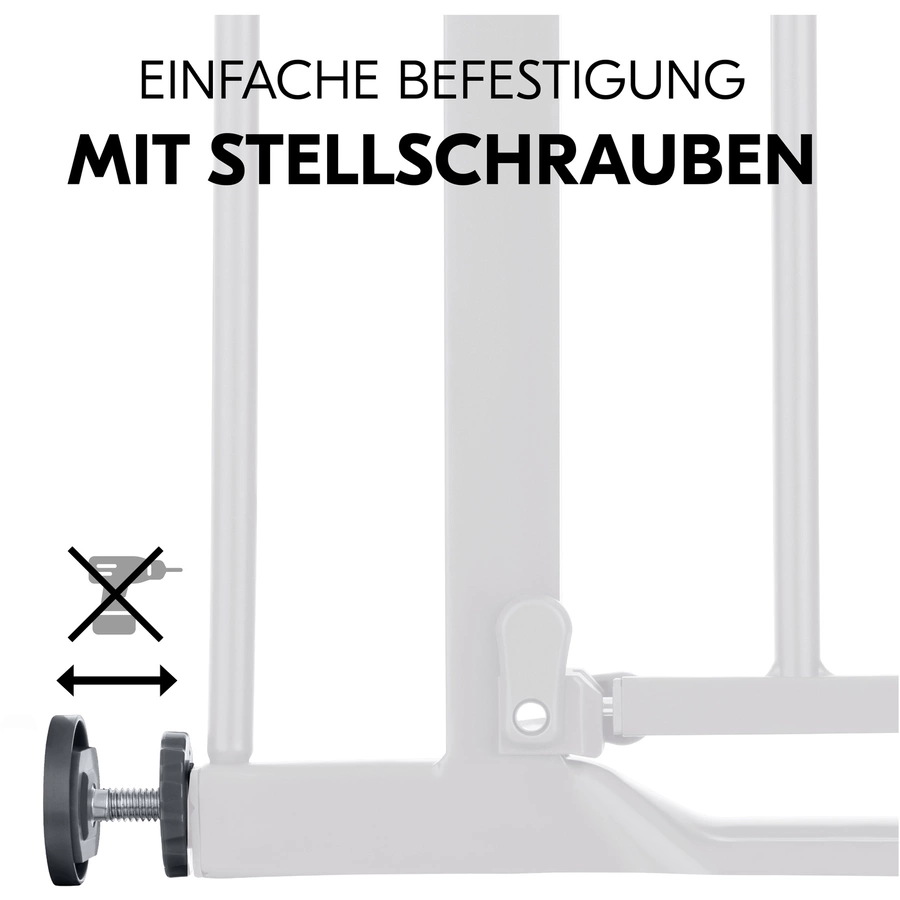 hauck Türschutzgitter Clear Step Autoclose 2 Set + 9cm Dark Grey