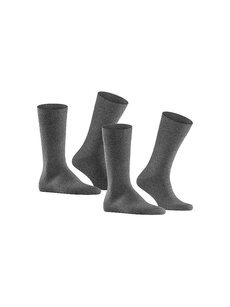 BURLINGTON Herren Socken EVERYDAY 2-er Pkg. 40-46 anthracite mel. grau