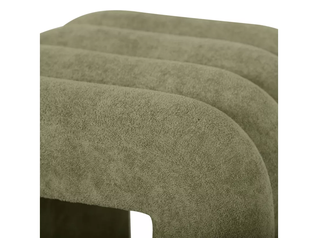 Set de 2 poufs contemporains en tissu vvert