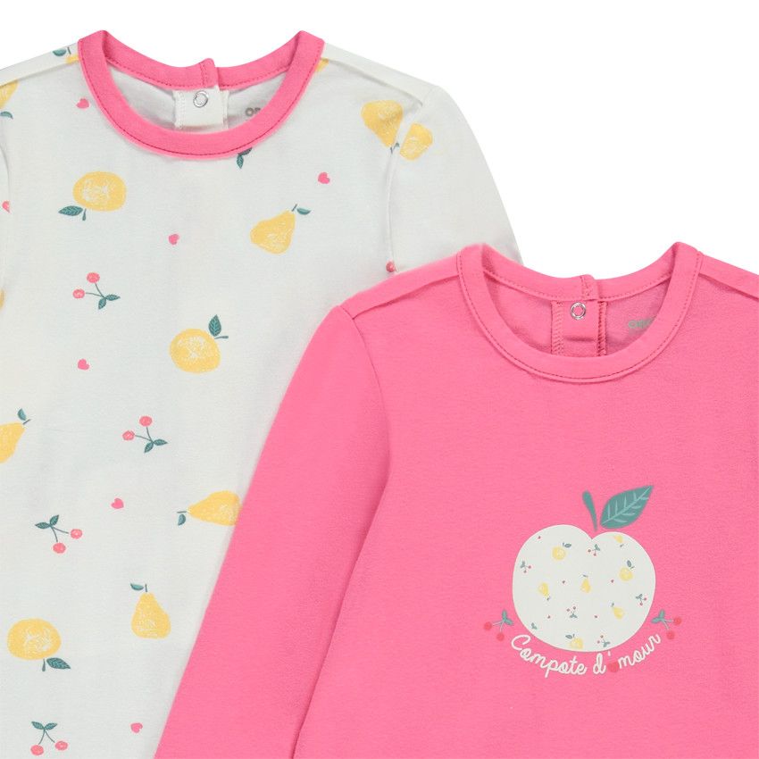 Lot de 2 dors-bien en jersey fantaisie pour bébé fille - Multicolore