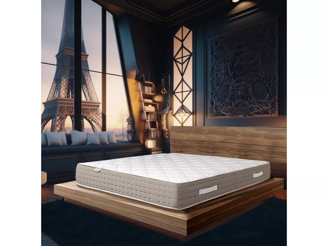 Matelas 140x190 cm, Dreamlux, 26 cm , ressorts ensachés, mousse haute densité