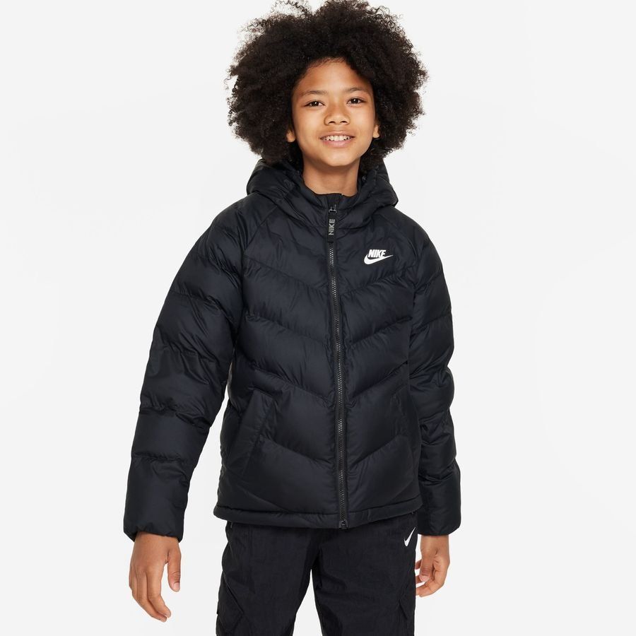 Nike Manteau d'Hiver NSW synthetic-fill avec capuche - Noir/Blanc Enfant