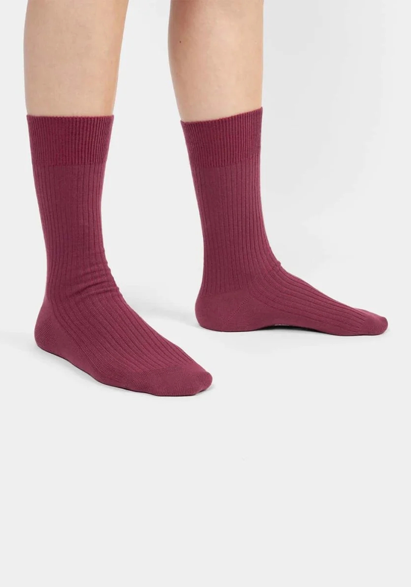 DillySocks Socken Ribbed Wine Red