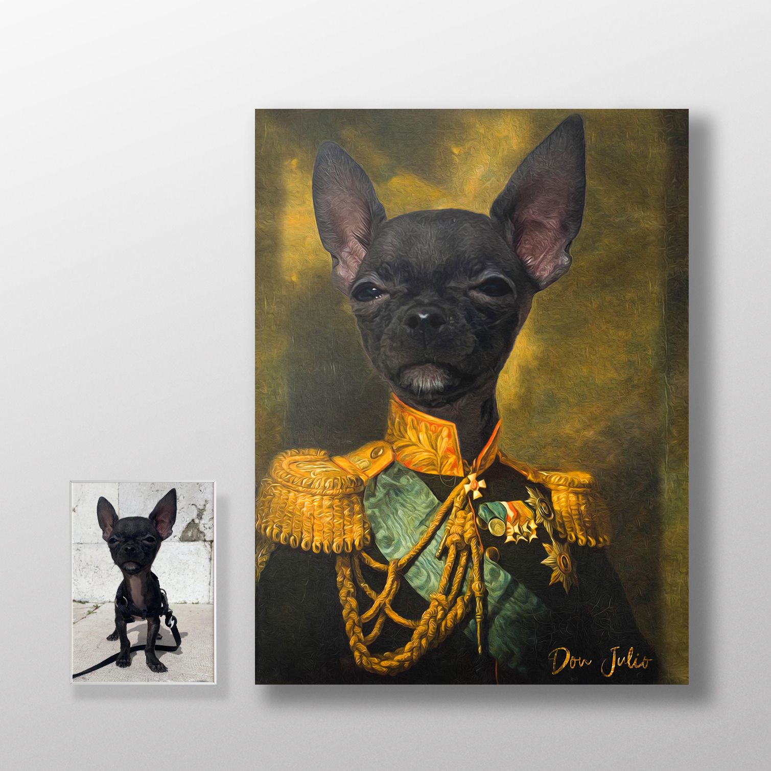 Pôster personalizado com retrato do seu animal de estimação - Coronel