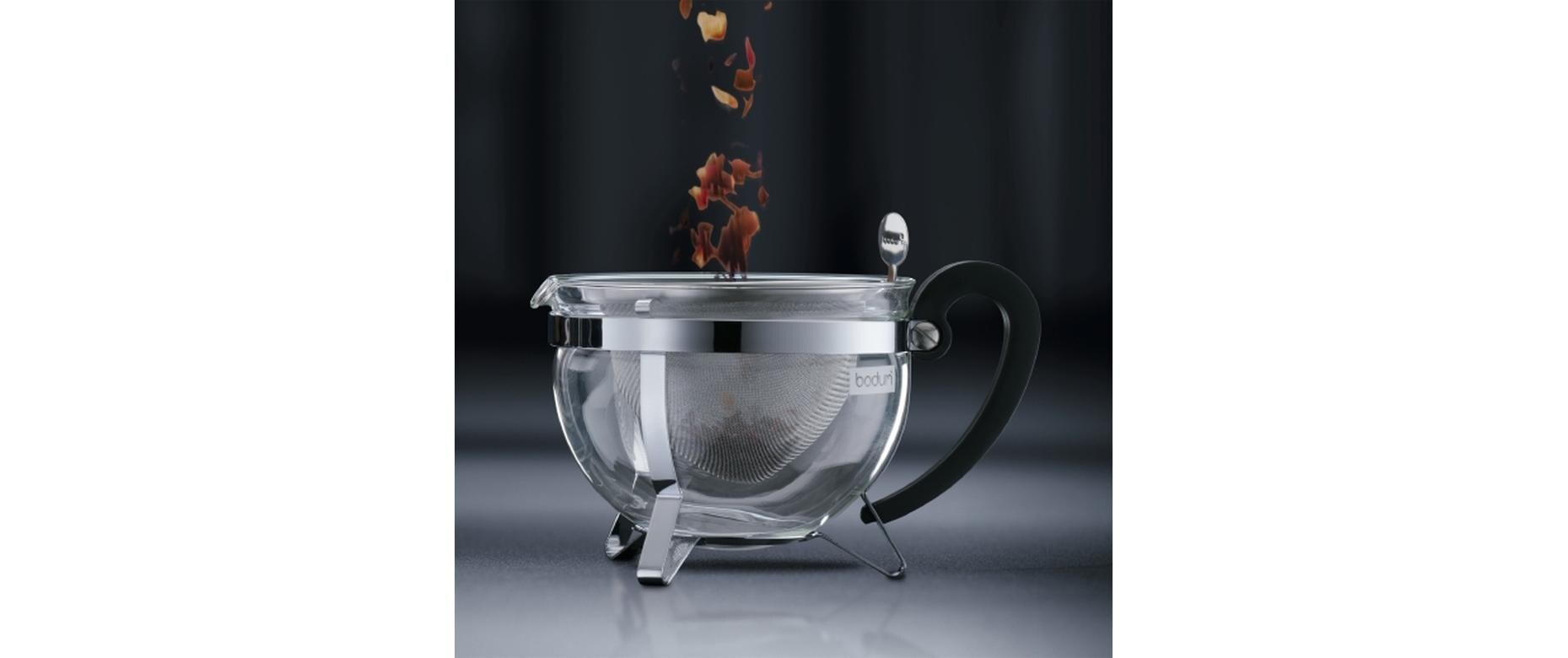 Teebereiter Chambord Verchromt, 1.3 lTeebereiter mit Edelstahlfilter und Edelstahldeckel