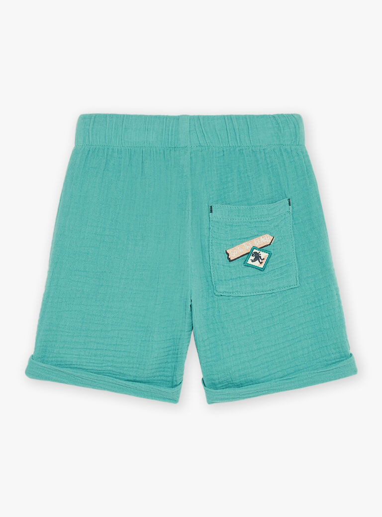 Short turquoise foncé en gaze de coton