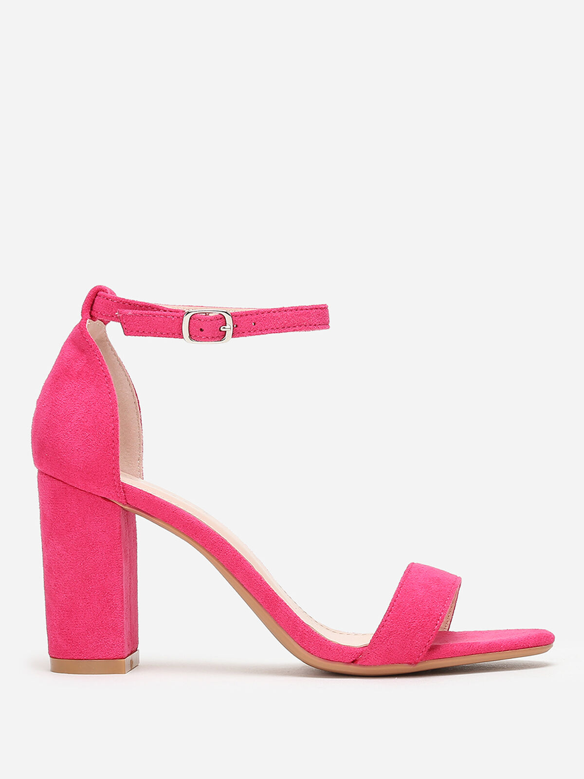 Sandales à brides et talon carré- Fuchsia
