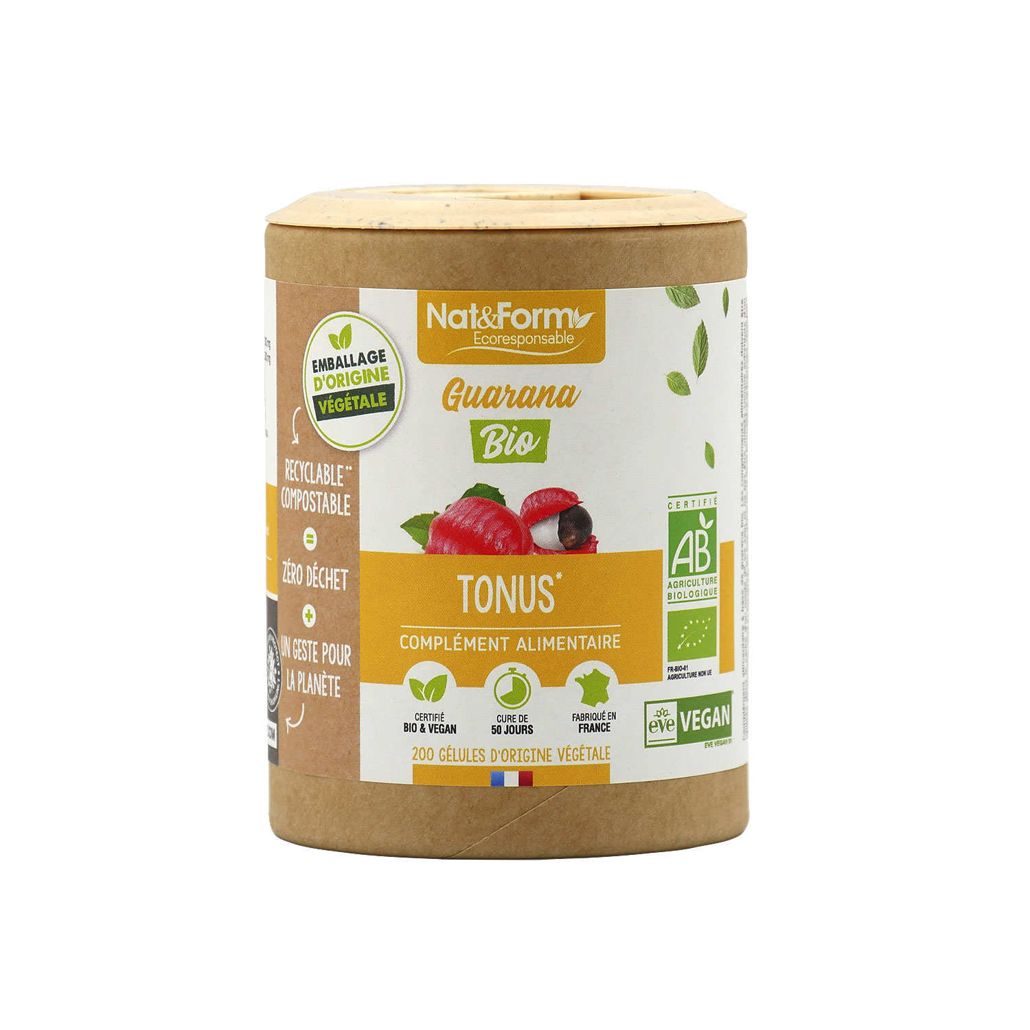 Guarana bio - 200 gélules de 350mg
