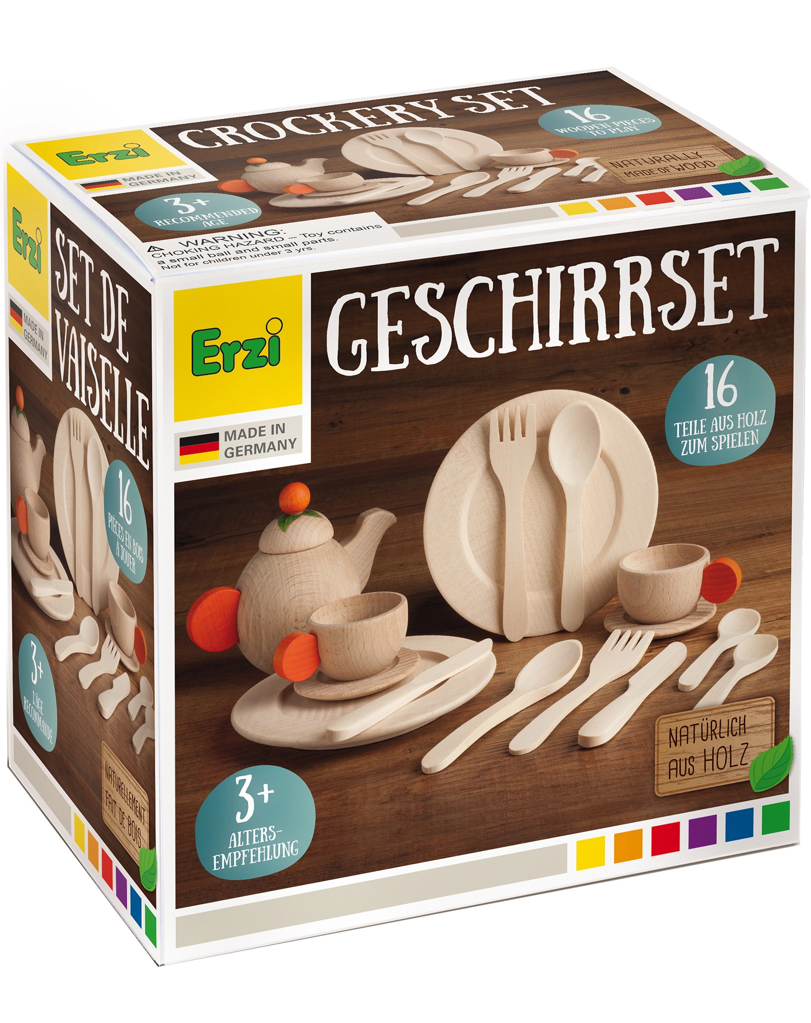 Holz-Geschirrset NATUR 16-teilig