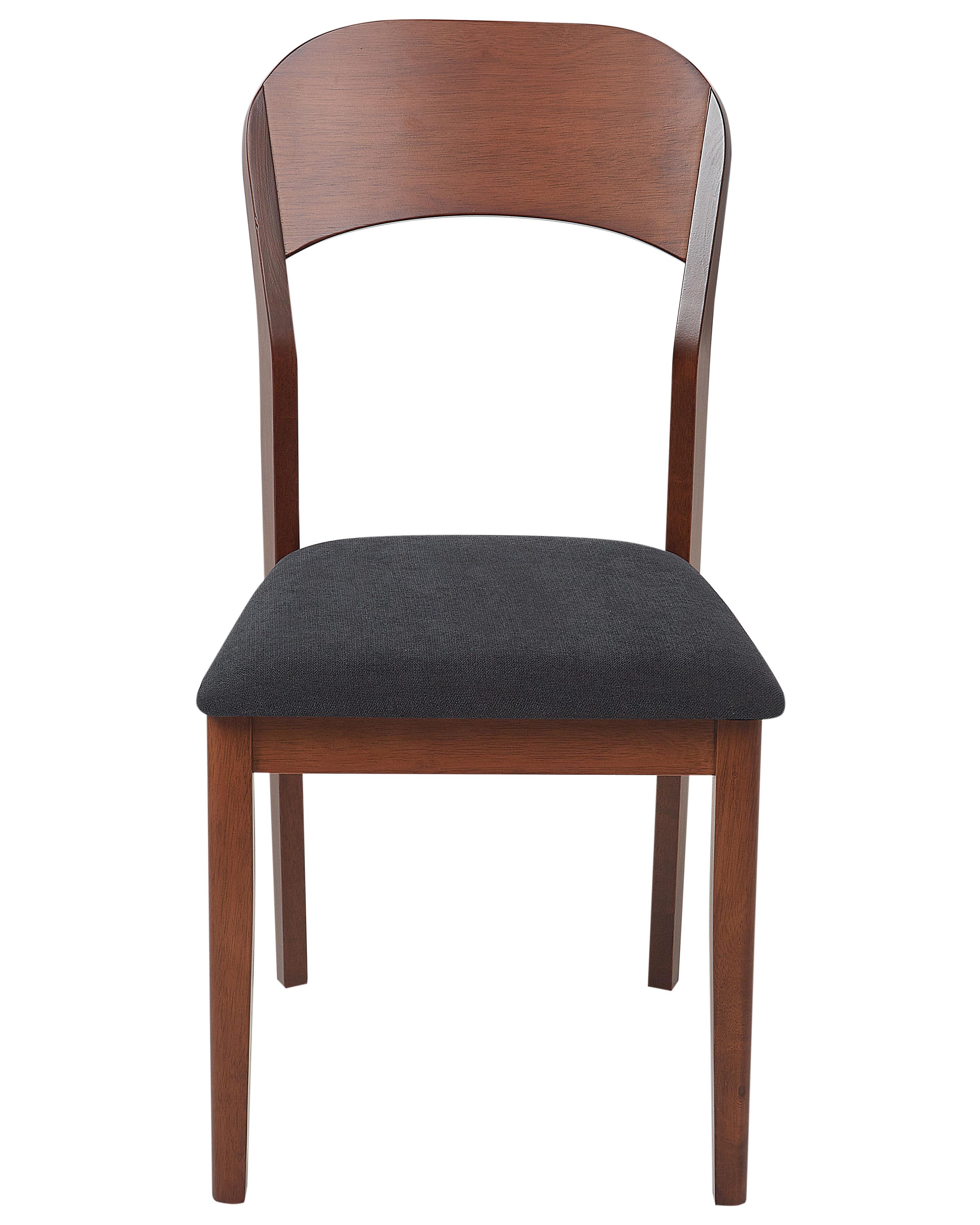 Set van 2 eetkamerstoelen ALVIN Hout Donkerbruin