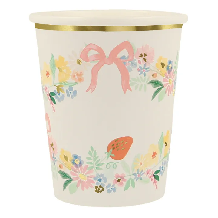 Meri Meri Gobelets Elegant Floral - Set de 8 | Pastel