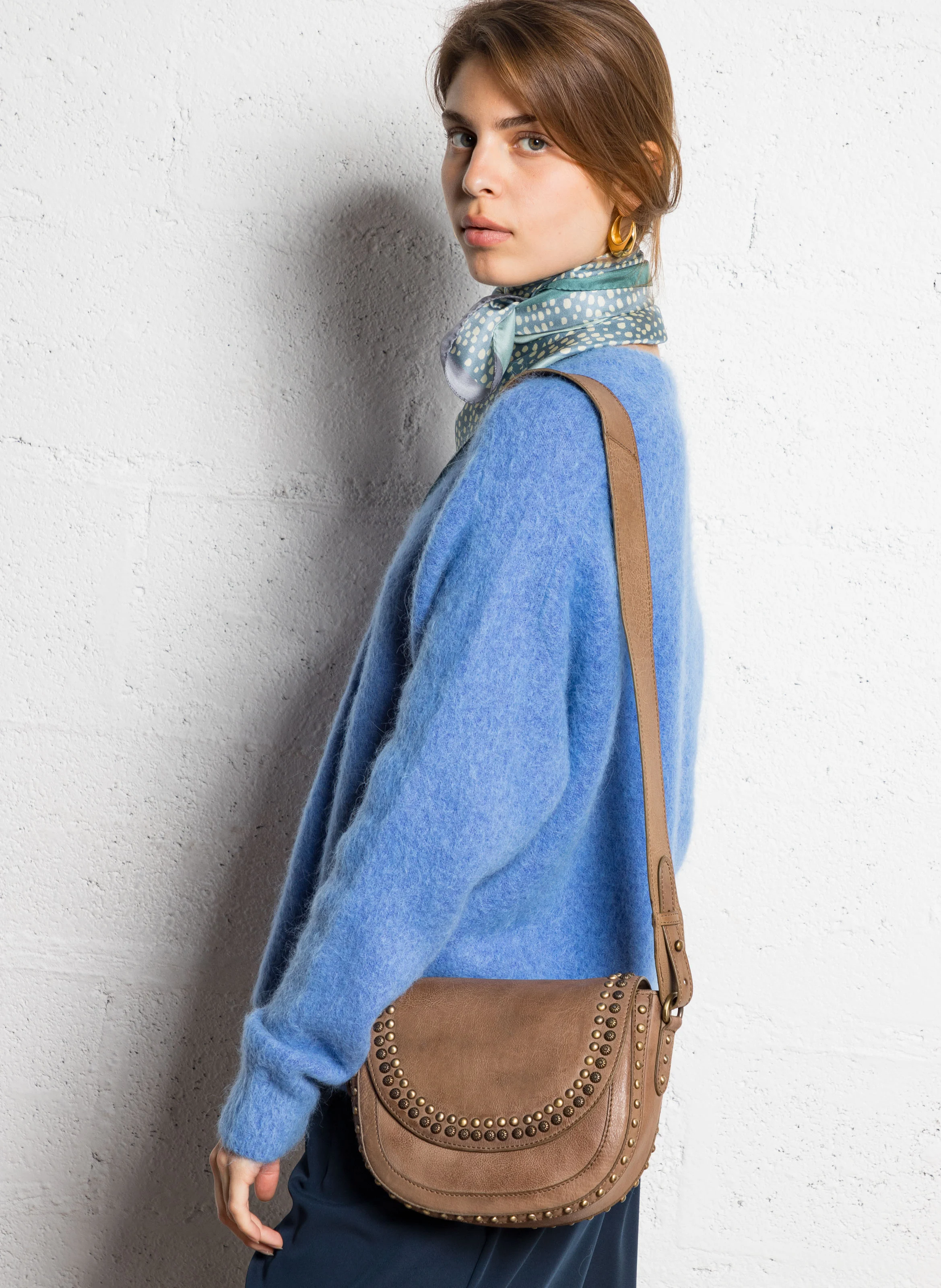 GASPARD MINI - Sac bandoulière en cuir | Gris