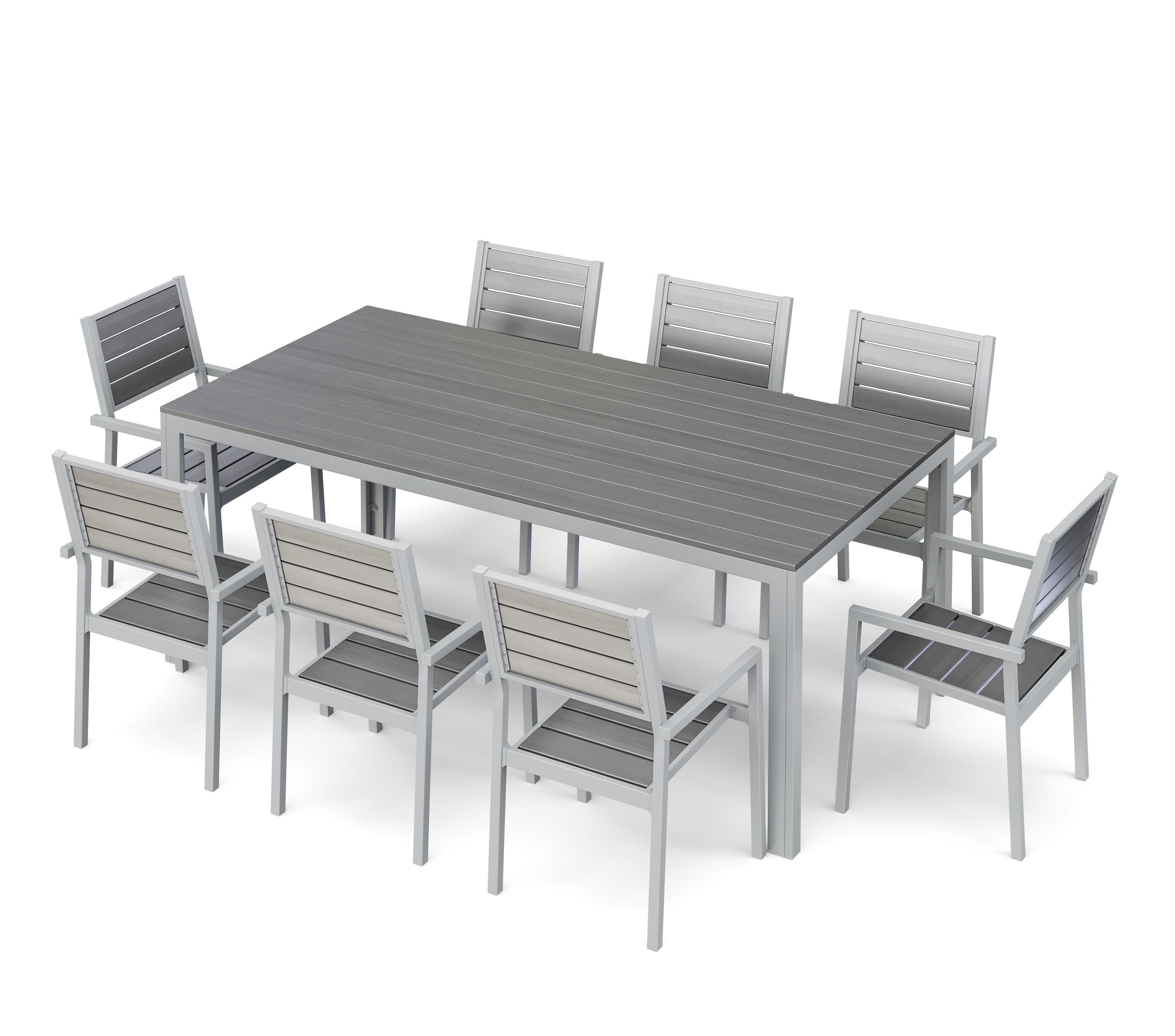 Gartenmöbel Set KAVO 8 Stühle grau