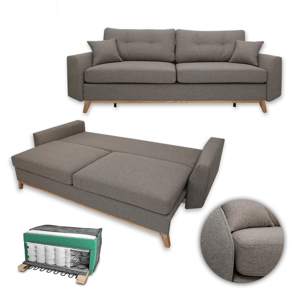 VitaliSpa Schlafsofa Schlafcouch Boxspringsofa Sidney Schlaffunktion Bettkasten
