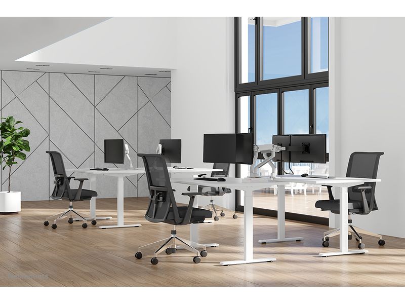 NEOMOUNTS Tischständer DS75S-950 WH2 bis 16 kg – Weiss Voll bewegliche Tischhalterung für 17-27