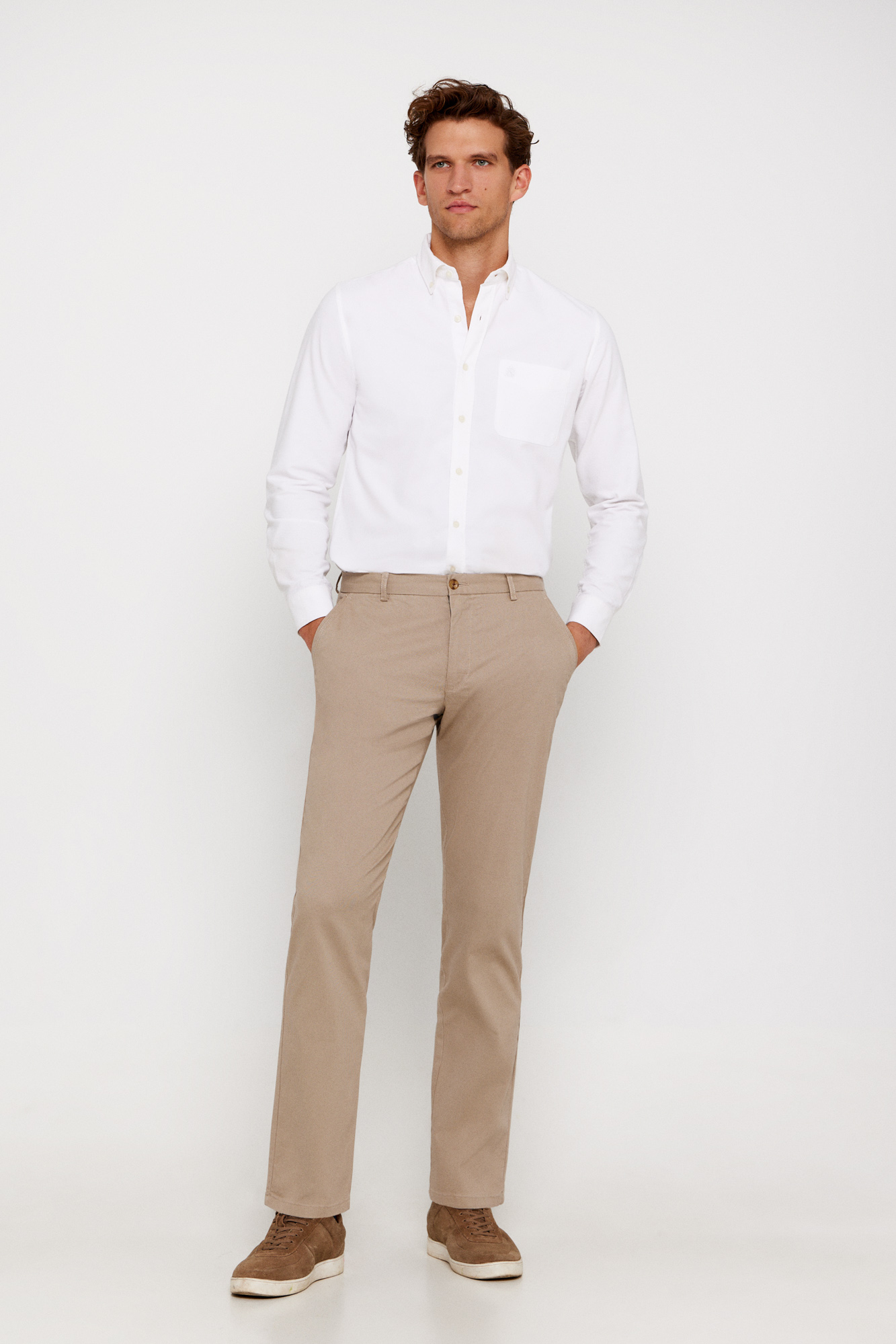 Calça chino estampada de corte regular