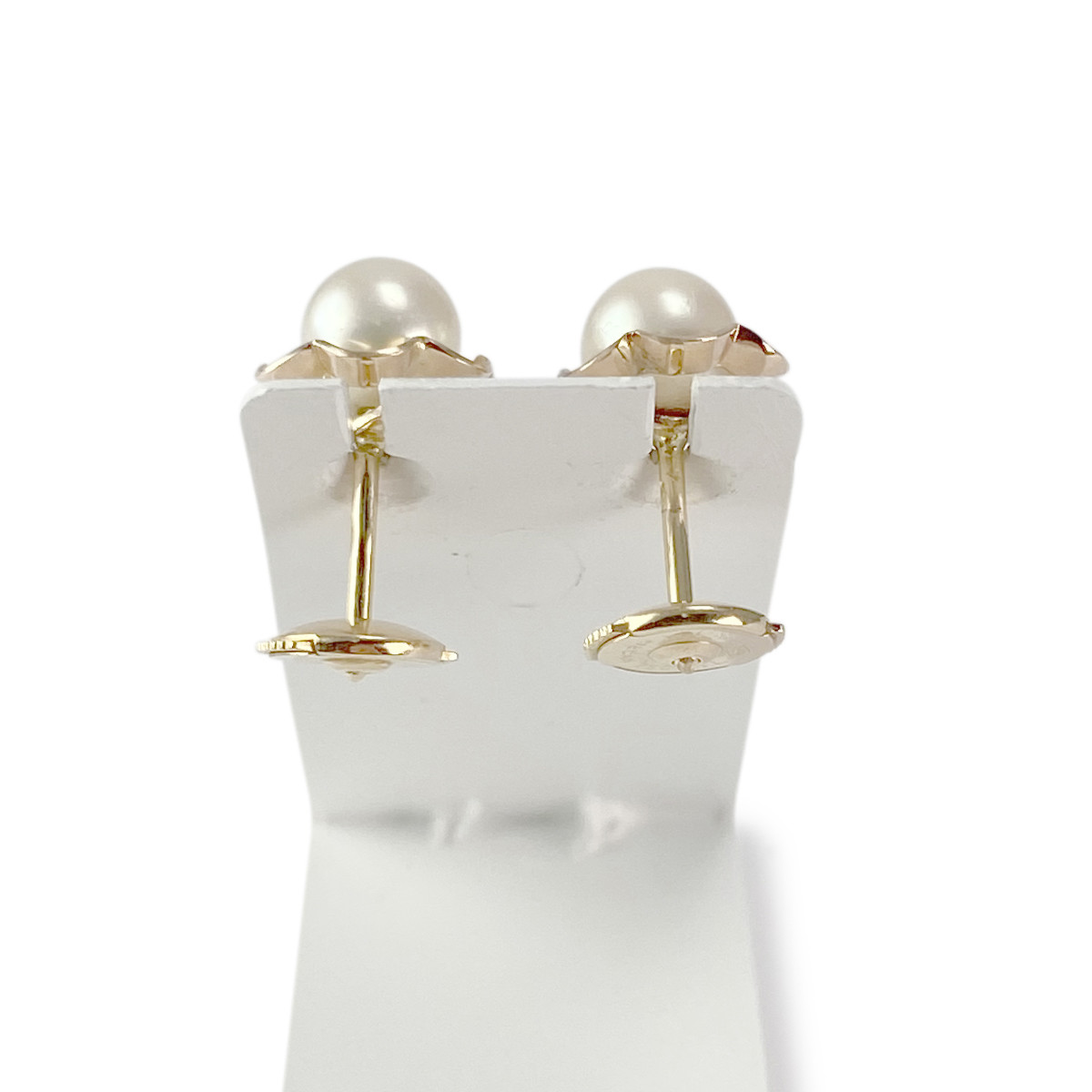 Boucles d'oreilles d'occasion or 750 jaune perles de culture du Japon