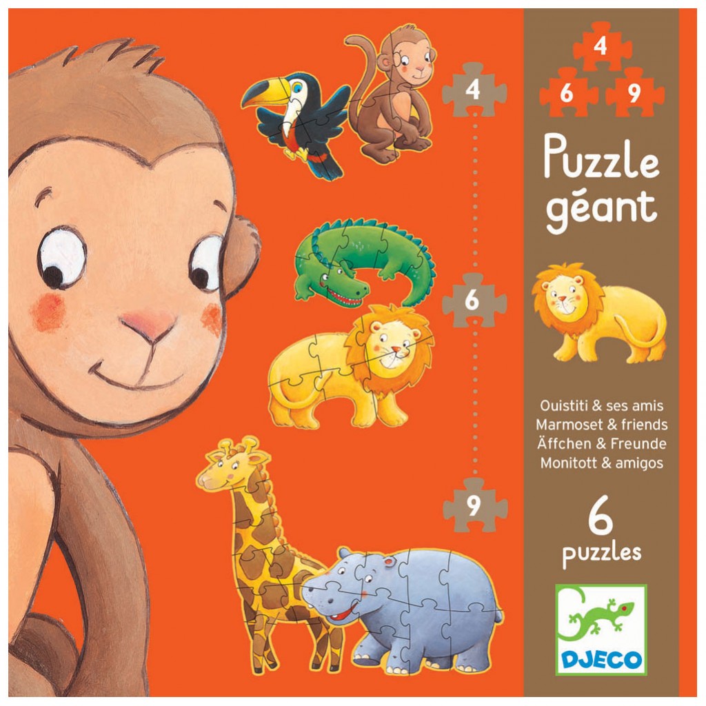 Puzzle geant Ouistiti et ses amis-2x4-2x6-2x9