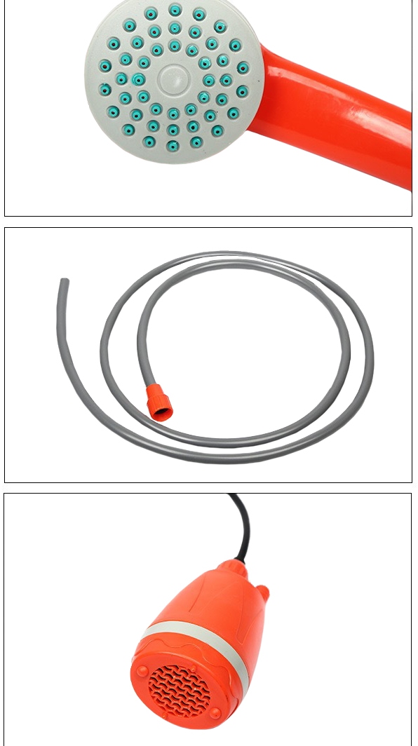 Campingdusche mit Tauchpumpe orange