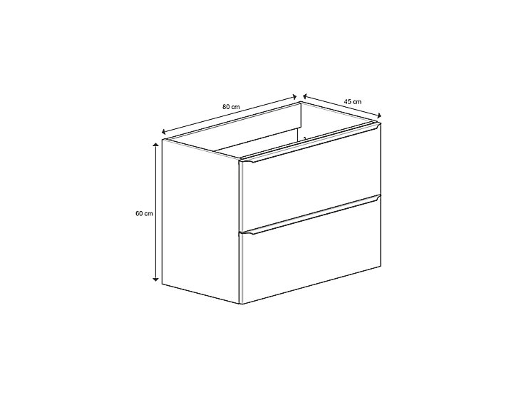Meuble sous vasque à suspendre GoodHome Imandra bleu nuit mat L. 80 x H. 60 x P. 45 cm