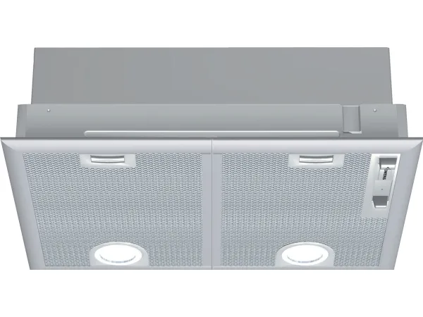Siemens iQ300 LB55565 - Hætte - tag - Niche - bredde: 50 cm - dybde: 35 cm - udtrækning og recirkulation (-) - med intern motor - metalsølv