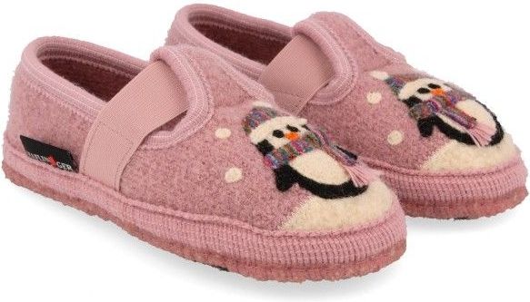 Haflinger Kids Pinguin Pantoffels (Kinderen |roze)