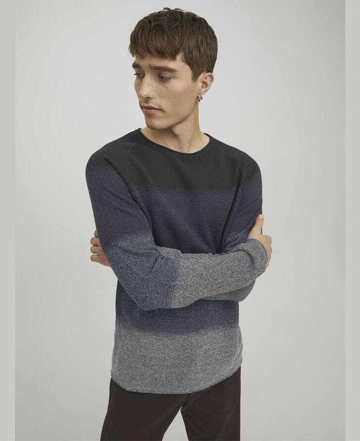 Jack & Jones JJEHILL KNIT CREW NECK NOOS Navy blazer/gradient