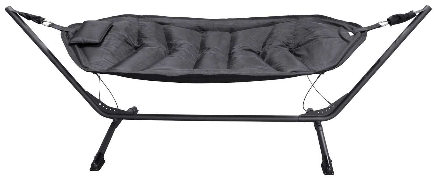Nino hangmat op standaard, zwart. 104 x 299 x 101 cm