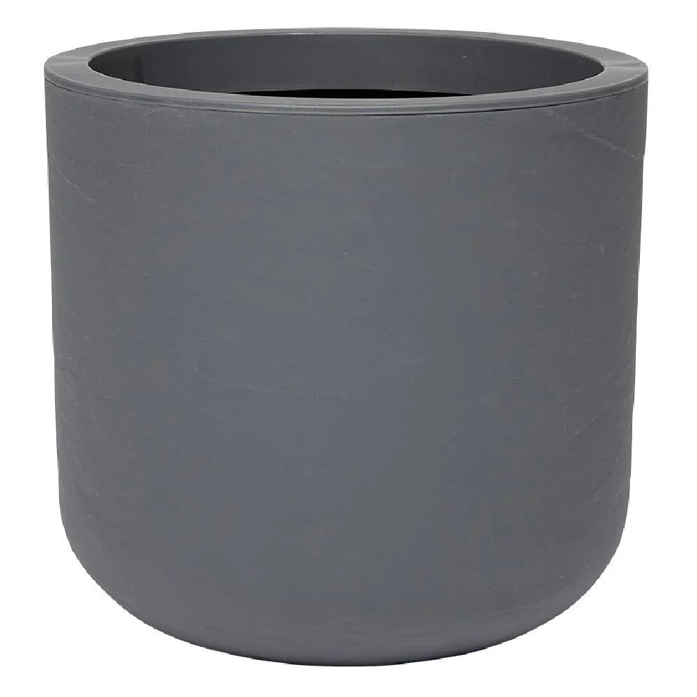Pot rond Volcania plastique gris 67L Ø50xH46,2cm