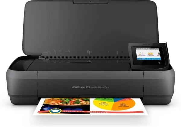 HP Officejet 250 Mobile All-in-One - Multifunktionsprinter - farve - blækprinter - Legal (216 x 356 mm) (original) - A4/Legal (medie) - op til 8 spm (kopiering) - op til 10 spm (udskriver) - 50 ark - USB 2.0, USB vært, Wi-Fi