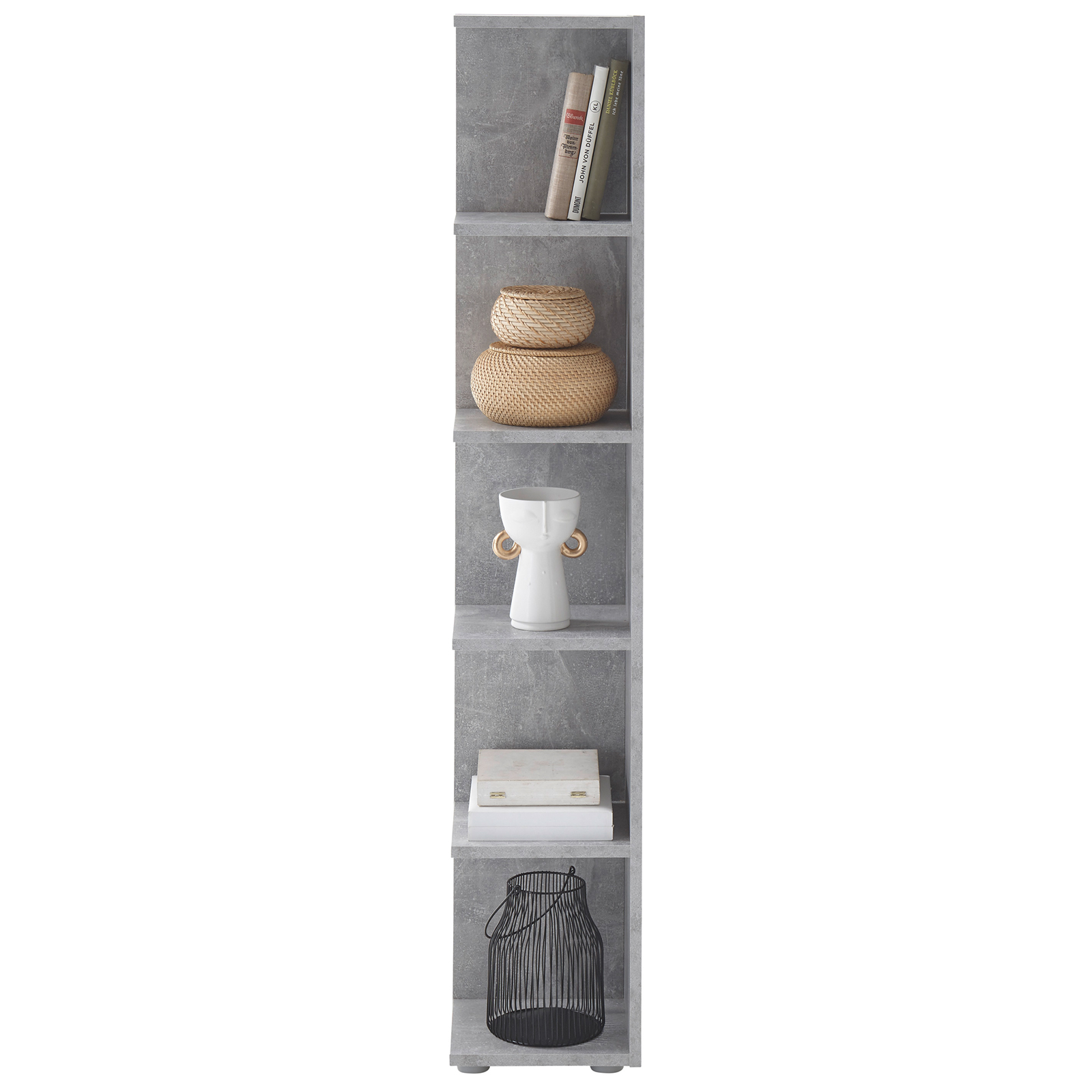 Eckregal - Beton-Optik - 142 cm hoch
