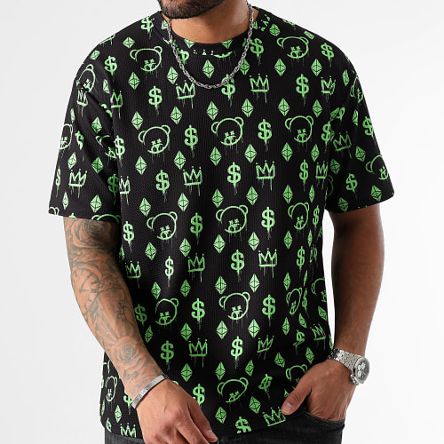Tee Shirt Oversize Large Lifestyle Maison De Couture 0065 Noir Vert