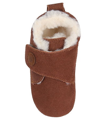 Wheat Leder-Krabbelschuhe Mit Futter - Taj - Kognac