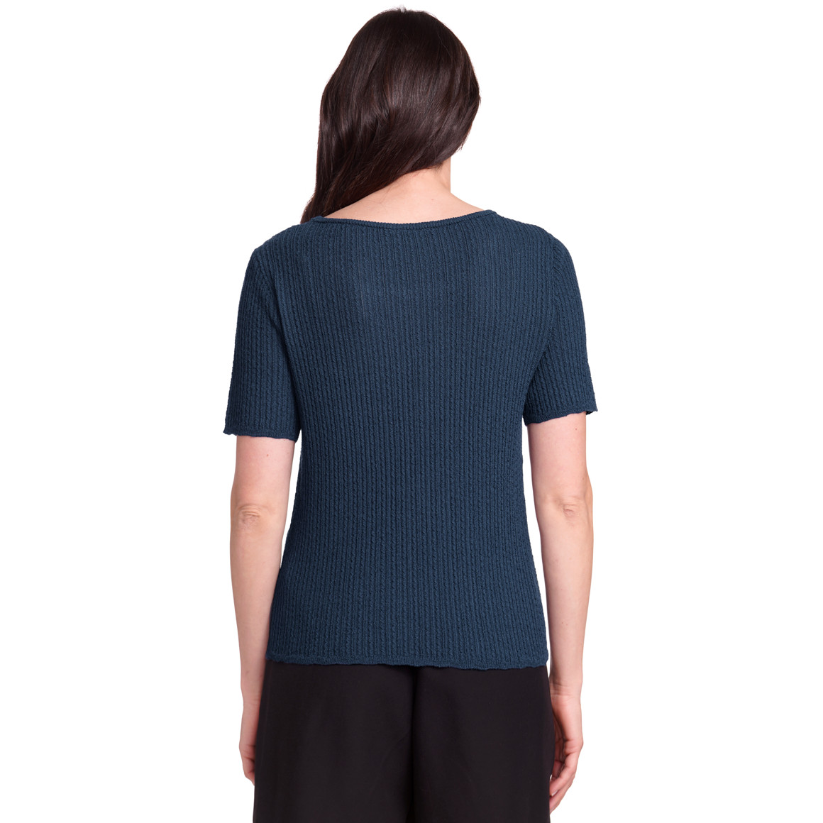 Gina Benotti Damen Shirt mit Strukturmuster dunkelblau